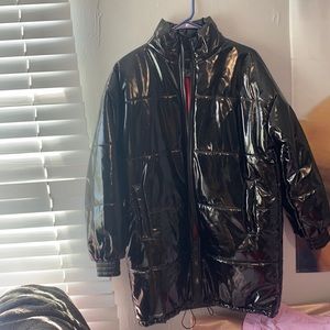 Long black  bubble coat, worn once